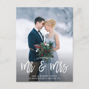 M. & MRS.   Carte postale Faire-part mariage