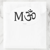 M-OM, Yoga Mom, autocollant ovale (Sac)