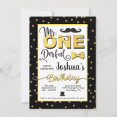 M. Onderful 1er anniversaire invitation de fête (Devant)