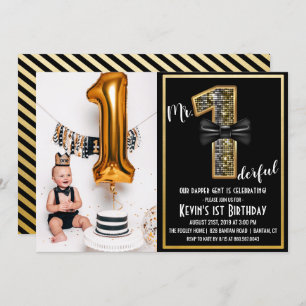 M. Onederful 1er anniversaire Invitation photo