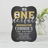 M. Onederful 1er anniversaire Invitation Tableau d (Debout devant)
