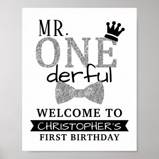 M. ONEderful 1st Birthday Affiche de bienvenue (Devant)