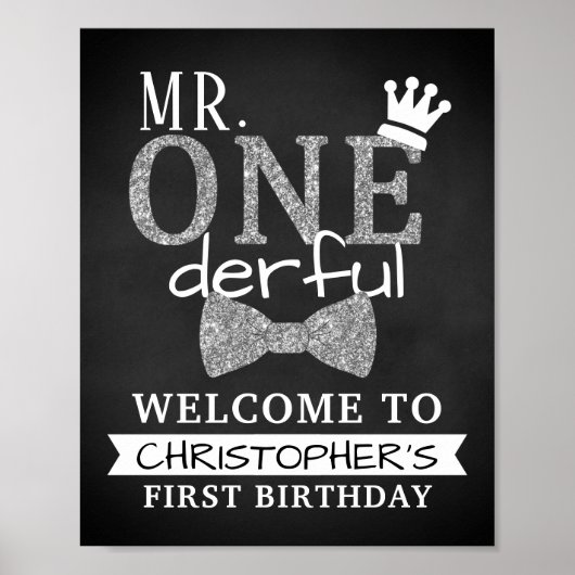 M. ONEderful 1st Birthday Affiche de bienvenue (Devant)
