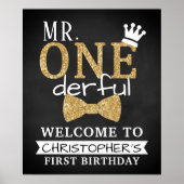 M. ONEderful 1st Birthday Affiche de bienvenue (Devant)