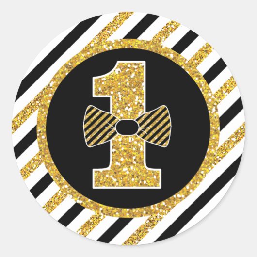 M. ONEderful Anniversaire Stickers ronde Étiquette (Devant)