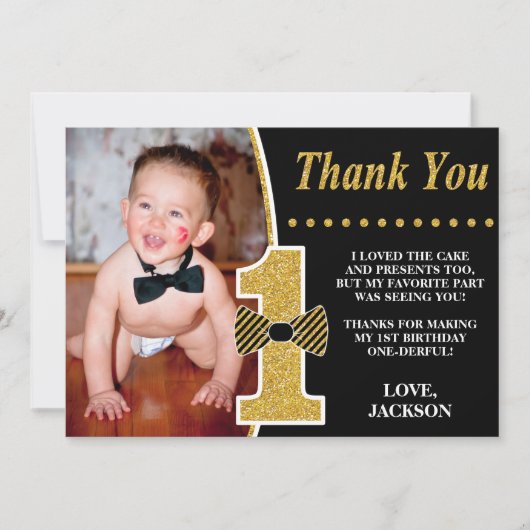 M. ONEderful Birthday Carte de remerciements avec  (Devant)