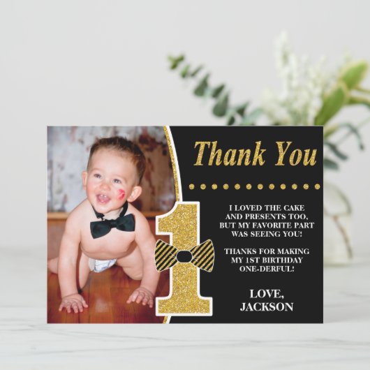 M. ONEderful Birthday Carte de remerciements avec (Debout devant)