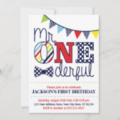 M. ONEderful Birthday Invitation (Devant)