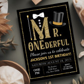 M. ONEderful Birthday Party Invitation
