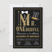 M. ONEderful Birthday Party Invitation (Devant)