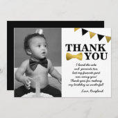 M. Onederful Black and Gold Carte de remerciements (Devant / Derrière)