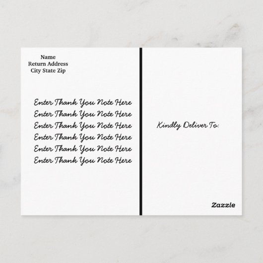 M. Onederful Black and Gold Merci Carte postale (Dos)