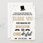 M. Onederful Carte de remerciements 20-16 (Devant / Derrière)