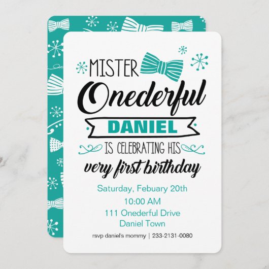 M. Onederful Invitation (Devant / Derrière)