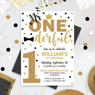 M. Onederful Invitation 1er anniversaire garçon
