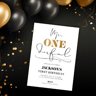 M. ONEderful Invitation de premier anniversaire