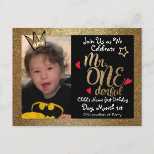 M. Onederful Invitations de premier anniversaire