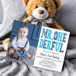 M. Onederful Premier Anniversaire Photo Invitation