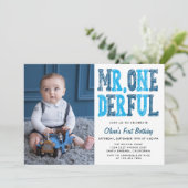 M. Onederful Premier Anniversaire Photo Invitation (Debout devant)