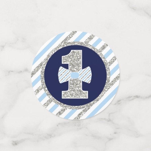 M. ONEderful Table Confetti dans Marine Blue & Sil (Petit recto)
