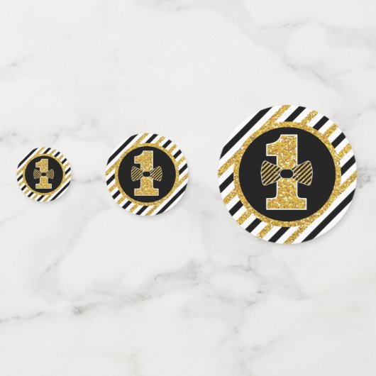 M. ONEderful Table Confetti en noir et or (Devant)