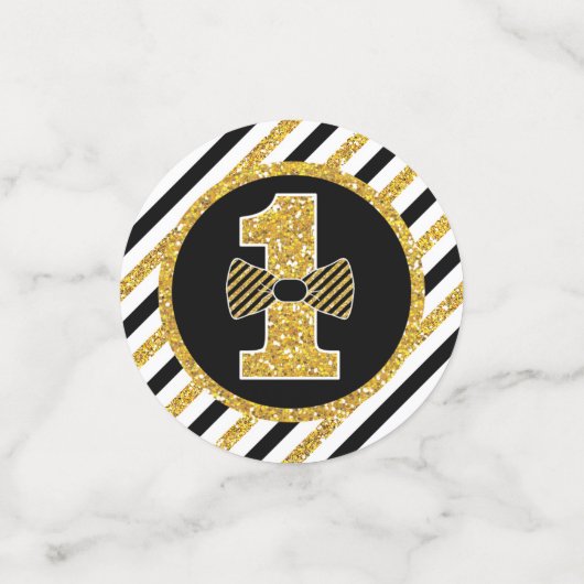 M. ONEderful Table Confetti en noir et or (Petit recto)