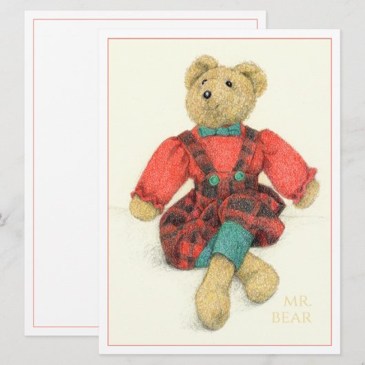 M. OURS 6.5x8.75 Carte Plate (Devant / Derrière)