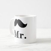 M. personnalisable de moustache de noir de tasse (Devant gauche)