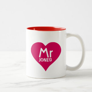 M. personnalisé Mug au coeur rouge