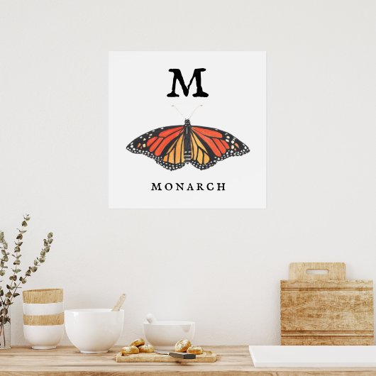 "M" pour Monarch Print, Value Poster Paper (Matte) (Cuisine)