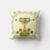 M. Robot avec Coussin Coeur d'engrenage Steampunk