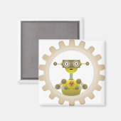 M. Robot avec Gear Steampunk Magnet de coeur (Recto/Verso)