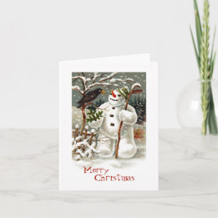 M. Snowman en M. Crow Note Card Feestdagen Kaart