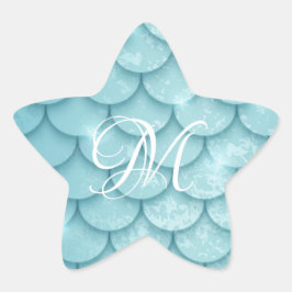 M staat voor Mermaid Blue Scale Sticker