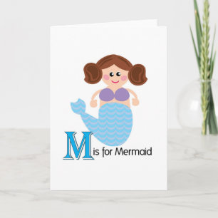 M staat voor Mermaid Loveable Letters Wenskaart Kaart