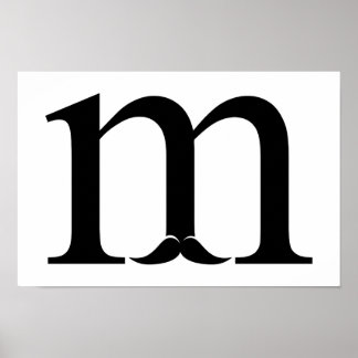 M voor Mustache Poster