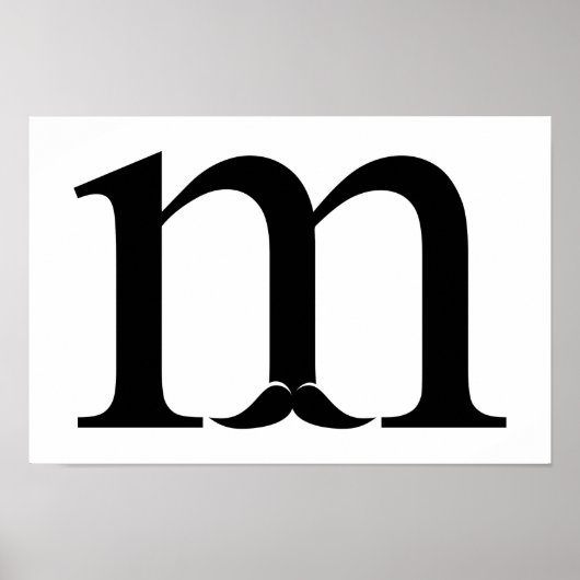 M voor Mustache Poster (Voorkant)