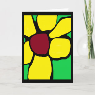 Ma carte abstraite à fleur jaune