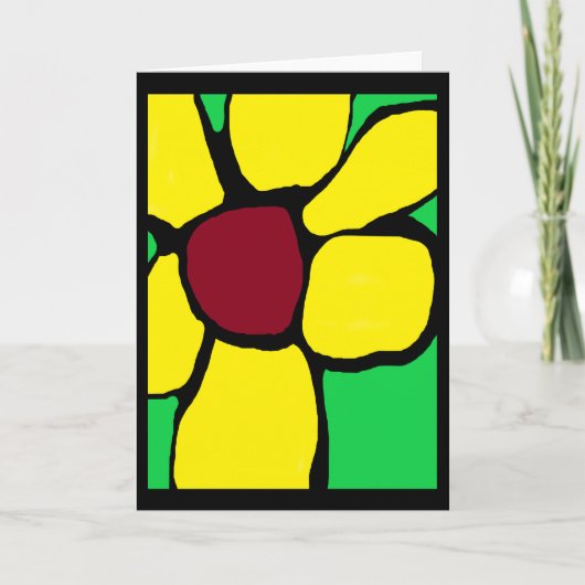 Ma carte abstraite à fleur jaune (Devant)
