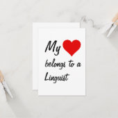 Ma carte appartient à un linguiste (Devant/Arrière en situation)
