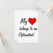 Ma carte appartient à un optométriste (Devant/Arrière en situation)