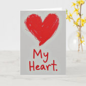 Ma carte d'amour cœur (Fleur jaune)