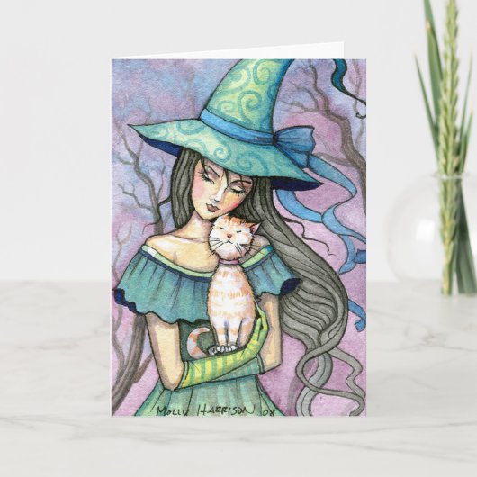 Ma carte de féline sorcière tabby douce Notecard (Devant)