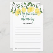 Ma carte de Fête des mariées de citrons mémoire pr (Devant / Derrière)