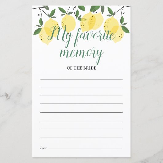 Ma carte de Fête des mariées de citrons mémoire pr (Devant)