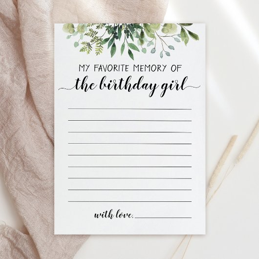 Ma Carte de Mémoire Préférée de la Fille d'Anniver