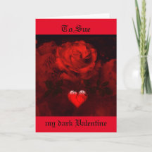 Ma carte de Saint-Valentin noire rose rouge