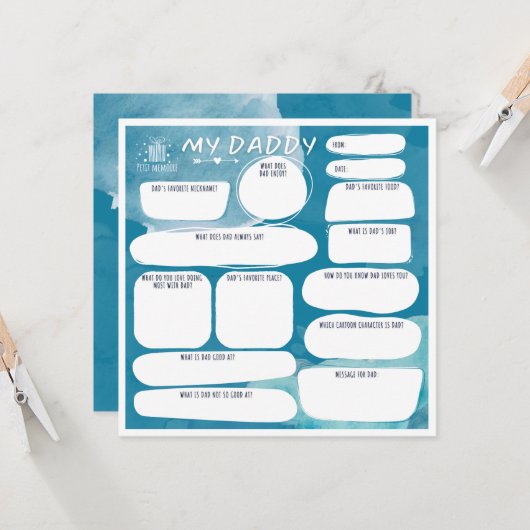 Ma carte de voeux personnalisée pour papa (Devant/Arrière en situation)