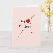 Ma carte flèches de cœur d'amour (Fleur jaune)