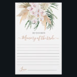 Ma carte Mémoire préférée de la mariée<br><div class="desc">Pampas Grass Boho ma mémoire préférée de la carte d'épouse</div>